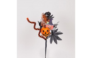 Διακοσμητικό κλαδί Halloween με κολοκύθα σετ έξι τεμαχίων 34 εκ