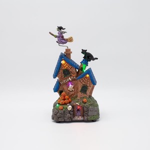 Διακοσμητικό Halloween σπιτάκι μάγισσας με ενσωματωμένο φωτισμό και κίνηση 13x12x24 εκ Διακοσμητικό Halloween σπιτάκι μάγισσας με ενσωματωμένο φωτισμό και κίνηση 13x12x24 εκ