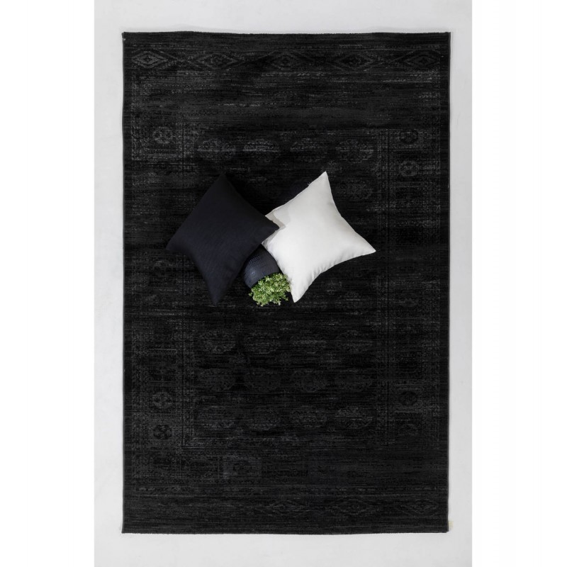 Nomade χαλί με ανάγλυφο σχέδιο σε μαύρο χρώμα 195x290 εκ