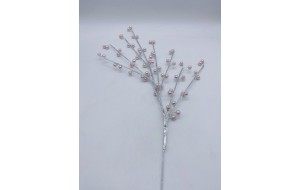 τεχνητο κλαδι pink pearls 78cm silver