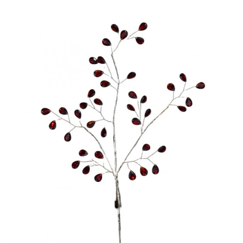 ΤΕΧΝΗΤΟ ΚΛΑΔΙ ΜΕ ΚΡΥΣΤΑΛΛΑ 70CM CHAMPAGNE/RED