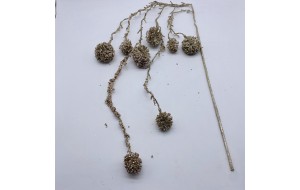 τεχνητο κλαδι κρεμαστο dandelion 110cm champagne glitter