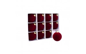 ΠΑΚΕΤΟ S/12 ΜΠΑΛΕΣ ΑΘΡΑΥΣΤΕΣ VELVET 6CM ROYAL RED