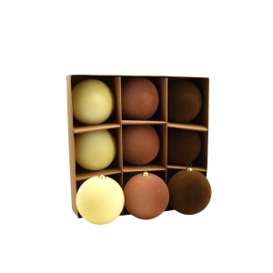 Χριστουγεννιάτικη μπάλα με βελούδινη επένδυση σε αποχρώσεις καφέ πορτοκαλί και μπεζ σετ εννέα τεμαχίων 10 εκ Χριστουγεννιάτικη μπάλα με βελούδινη επένδυση σε αποχρώσεις καφέ πορτοκαλί και μπεζ σετ εννέα τεμαχίων 10 εκ