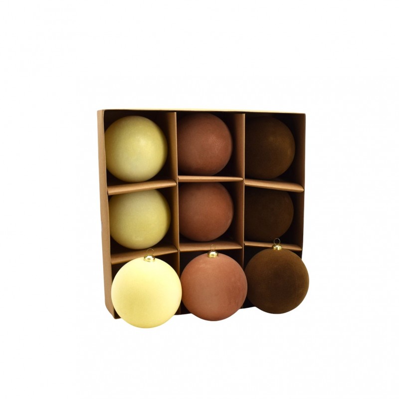 ΠΑΚΕΤΟ S/9 ΜΠΑΛΕΣ ΑΘΡΑΥΣΤΕΣ VELVET 10CM MULTI BEIGE