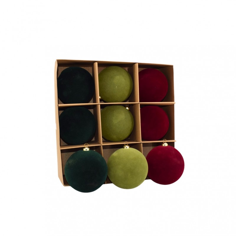 ΠΑΚΕΤΟ S/9 ΜΠΑΛΕΣ ΑΘΡΑΥΣΤΕΣ VELVET 10CM MULTI RED/GREEN