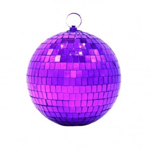 Disco χριστουγεννιάτικη μπάλα σε μωβ απόχρωση σετ δύο τεμαχίων 15 εκ