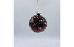 μπαλα γυαλινη classic crystal 8cm bordeaux
