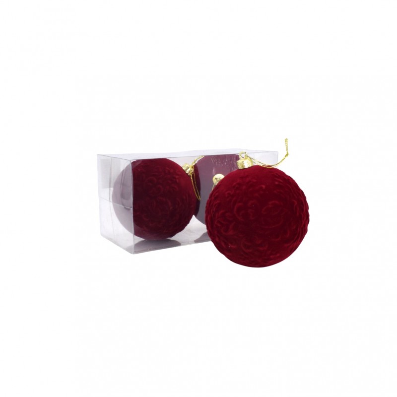 S/2 ΜΠΑΛΑ ΑΘΡΑΥΣΤΗ VICTORIAN VELVET 10CM BORDEAUX