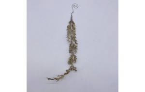 στολιδι φυλλο crystals/beads 25cm champagne