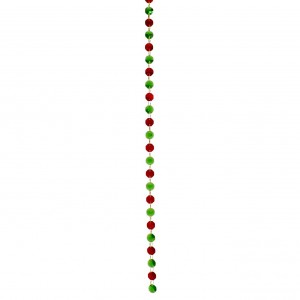 Χριστουγεννιάτικο στολίδι με κρυσταλλάκια σε κόκκινη και πράσινη απόχρωση σετ δύο τεμαχίων 50 εκ