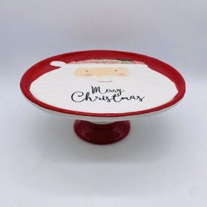 Χριστουγεννιάτικη κεραμική βάση παρουσίασης με φιγούρα Άγιου Βασίλη 26x11 εκ