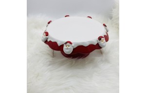 κεραμικη τουρτιερα santa`s face 25*10cm red/white