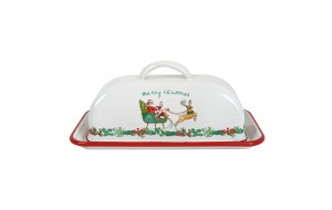 Santa’s Kitchen Χριστουγεννιάτικη Διακοσμητική πιατέλα με καπάκι 21,5x12x9 εκ Santa’s Kitchen Χριστουγεννιάτικη Διακοσμητική πιατέλα με καπάκι 21,5x12x9 εκ