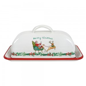 Santa’s Kitchen Χριστουγεννιάτικη Διακοσμητική πιατέλα με καπάκι 21,5x12x9 εκ Santa’s Kitchen Χριστουγεννιάτικη Διακοσμητική πιατέλα με καπάκι 21,5x12x9 εκ