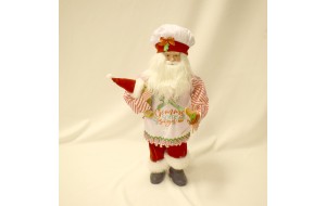 SANTA CHEF 50CM ΜΕ ΑΡΚΟΥΔΑΚΙ ΛΕΥΚΟ/ΚΟΚΚΙΝΟ