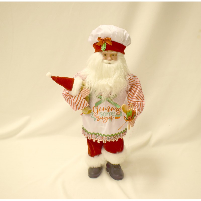 SANTA CHEF 50CM ΜΕ ΑΡΚΟΥΔΑΚΙ ΛΕΥΚΟ/ΚΟΚΚΙΝΟ