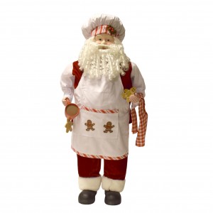 Χριστουγεννιάτικη διακοσμητική φιγούρα Άγιου Βασίλη μάγειρα με Gingerbread 90 εκ