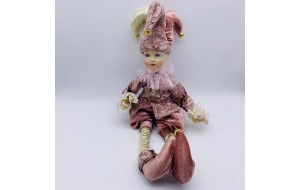 αρλεκινος music elf 45cm dusty pink/gold