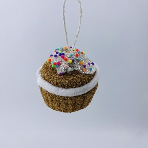 Χριστουγεννιάτικο στολίδι cupcake σε καφέ απόχρωση με πολύχρωμη διακόσμηση σετ έξι τεμαχίων 7 εκ Χριστουγεννιάτικο στολίδι cupcake σε καφέ απόχρωση με πολύχρωμη διακόσμηση σετ έξι τεμαχίων 7 εκ