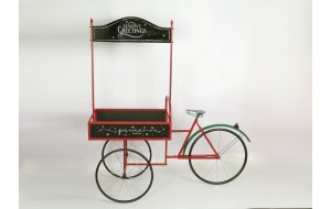 Χριστουγεννιάτικος πάγκος ποδήλατο μεταλλικό με επιγραφή Season's Greetings 165x67x168 εκ