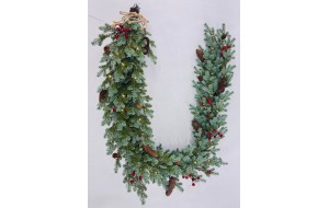 Γκρι απόχρωσης γιρλάντα Short Fir Χριστουγεννιάτικη Διακοσμητική 180 εκ