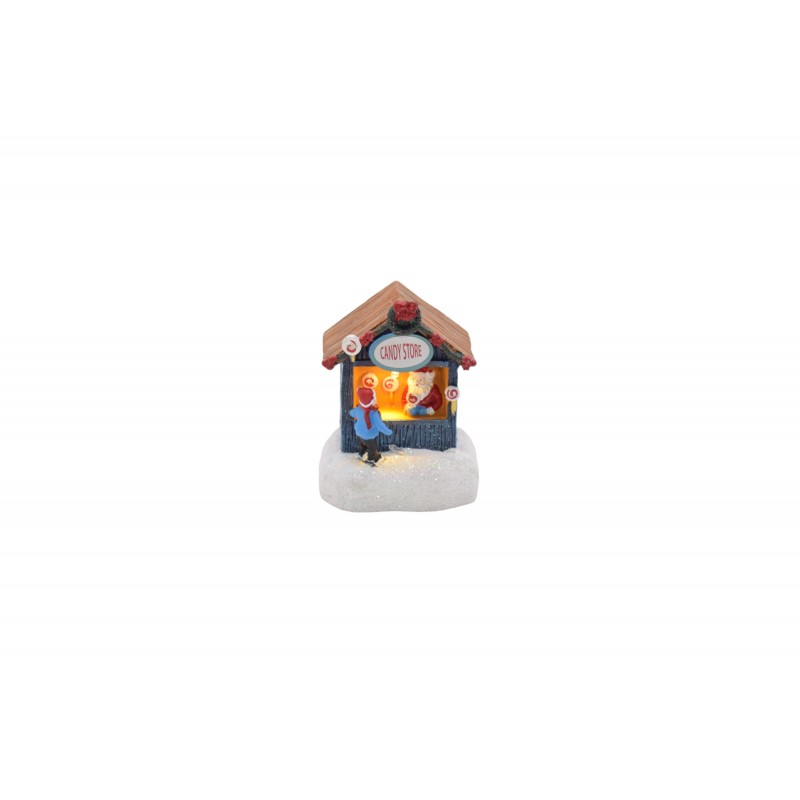 Mini Candy STORE χριστουγεννιάτικο διακοσμητικό με ενσωματωμένο φωτισμό 7x9 εκ