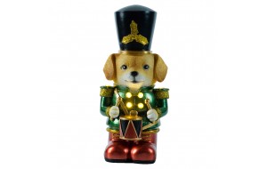 led resin dog  13.5*12.5*29.5cm led light green