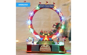CHRISTMAS LED ROLLER COASTER 24.3*15.7*32.5CM MOTION/LIGHT/MUSIC 3AA