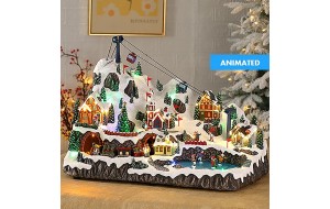 CHRISTMAS LED SNOWY MOUNTAIN 59*36*40CM MOTION/LIGHT/MUSIC ADAPTOR CE