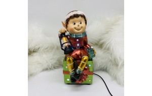 χρ.παρασταση ξωτικο με λαμπα 16*19*31cm light/music 3*aa/usb