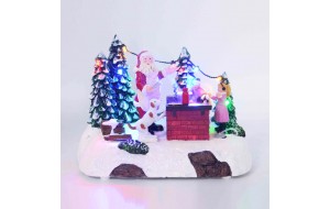 ΧΡ.ΠΑΡΑΣΤΑΣΗ SANTA'S BBQ 20.2*14.4*14.3cm LIGHT/MUSIC USB