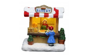 ΧΡ.ΠΑΡΑΣΤΑΣΗ XMAS MINI BAKERY 11.5*8*12CM LED LIGHT 2*AAA