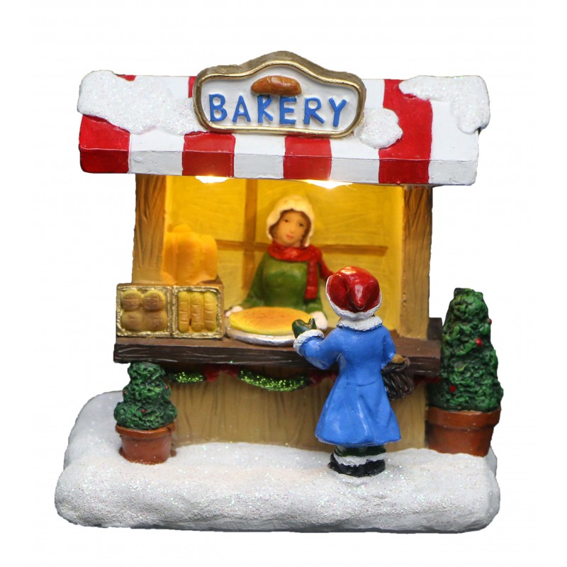 ΧΡ.ΠΑΡΑΣΤΑΣΗ XMAS MINI BAKERY 11.5*8*12CM LED LIGHT 2*AAA