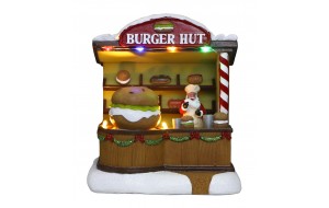 ΧΡ.ΠΑΡΑΣΤΑΣΗ BURGER'S HUT SHOP 14*12.5*16CM LIGHT/MOTION 3*AA