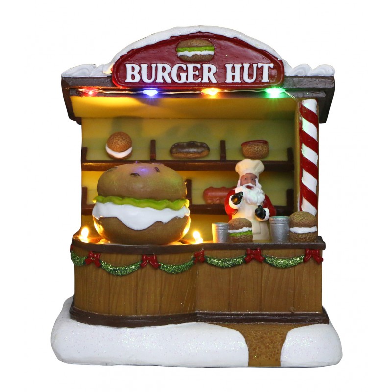 ΧΡ.ΠΑΡΑΣΤΑΣΗ BURGER'S HUT SHOP 14*12.5*16CM LIGHT/MOTION 3*AA