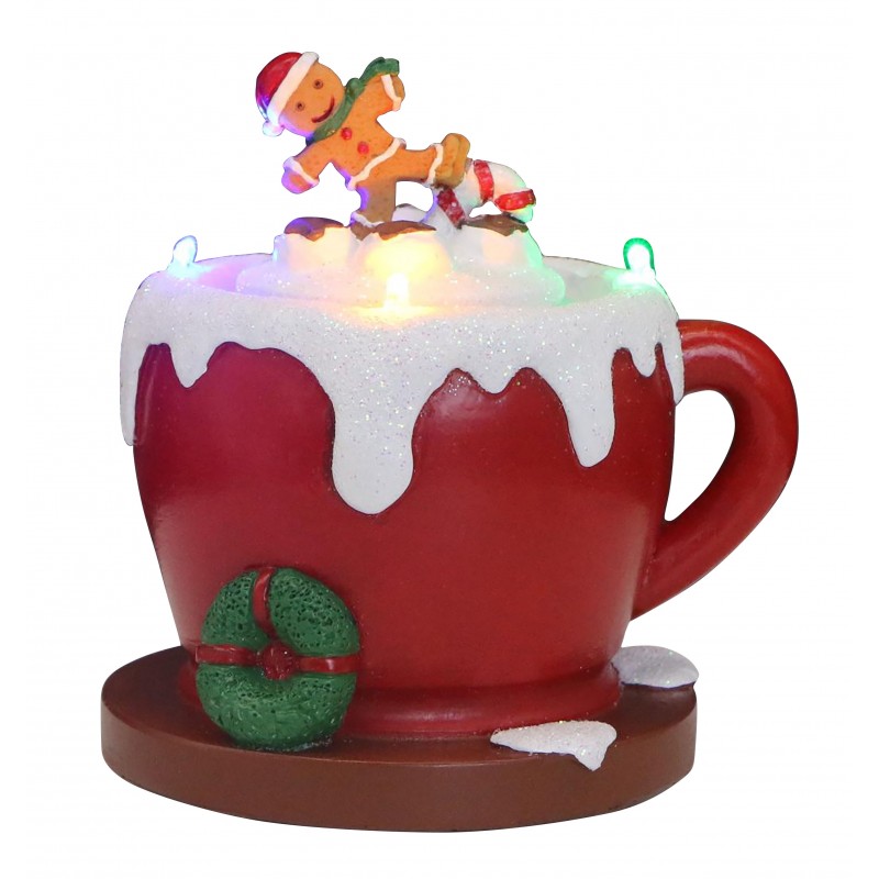 Ginger Cup χριστουγεννιάτικο διακοσμητικό με ενσωματωμένο φωτισμό και κίνηση 11x10x12 εκ