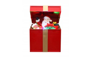ΧΡ.ΠΑΡΑΣΤΑΣΗ GIFT BOX WITH SANTA 12.5*12.5*20CM LIGHT/MOTION 3*AA
