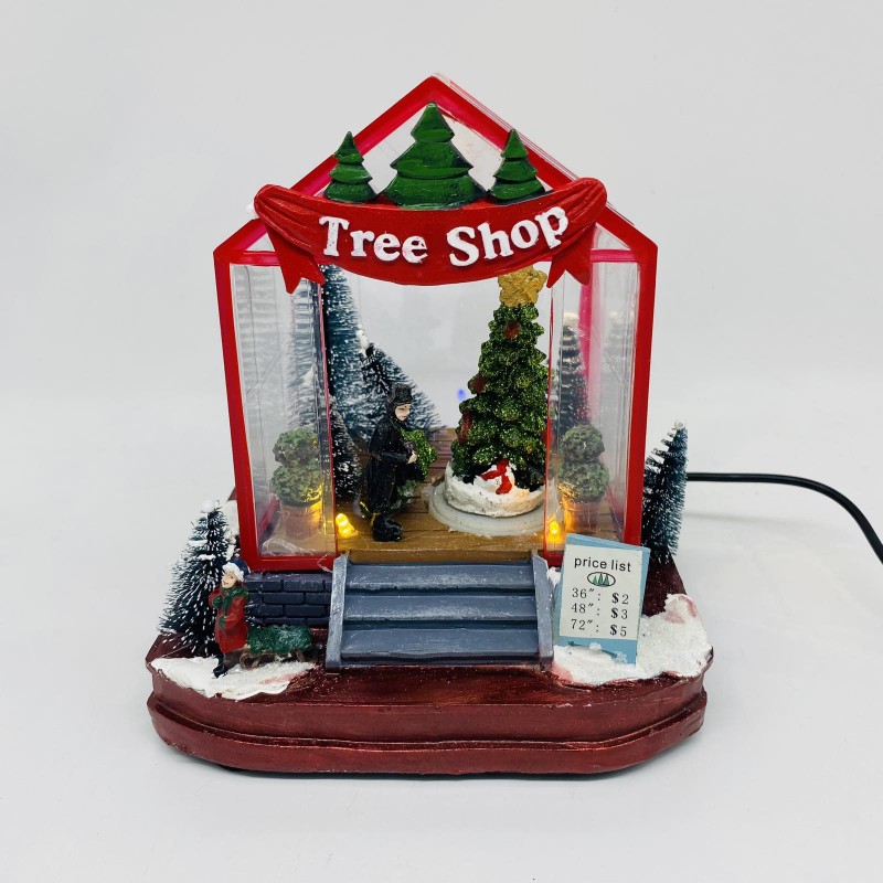 Tree Shop χριστουγεννιάτικο διακοσμητικό σκηνικό με ενσωματωμένο φωτισμό και μουσική 15x15x21 εκ
