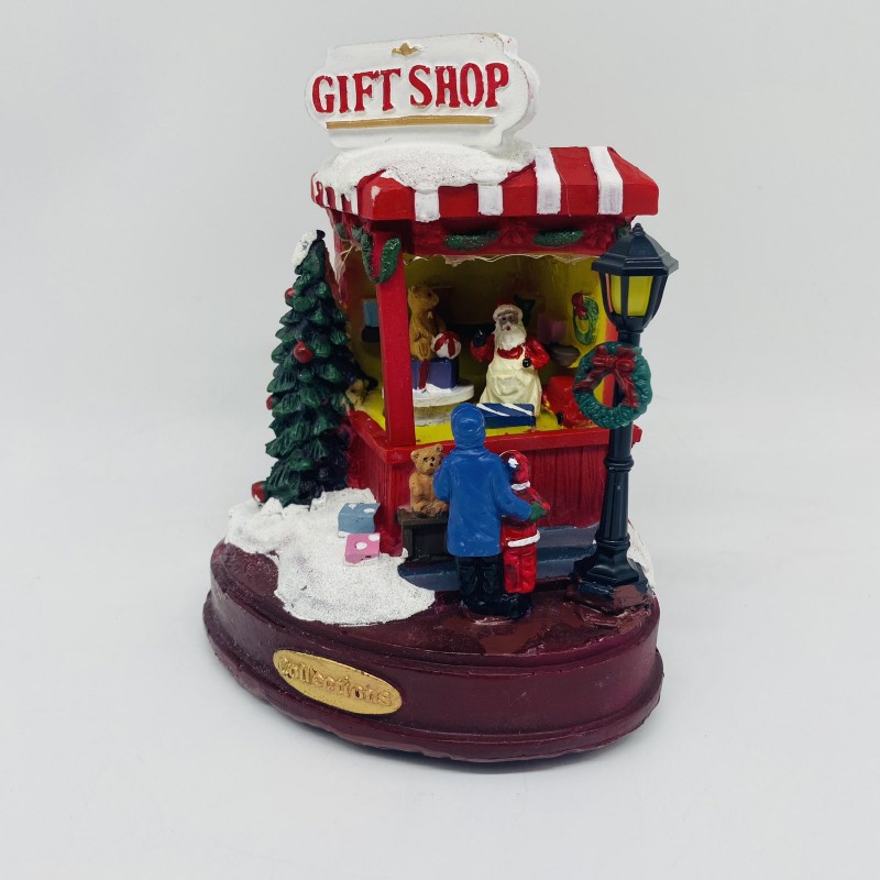 Gift Shop χριστουγεννιάτικο διακοσμητικό με ενσωματωμένο φωτισμό κίνηση και μουσική 14x14x16 εκ