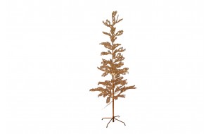 Golden Powder δέντρο σε σαμπανί απόχρωση με 230 LED θερμής λευκής απόχρωσης για Χριστουγεννιάτικη Διακοσμητική σύνθεση 180 εκ