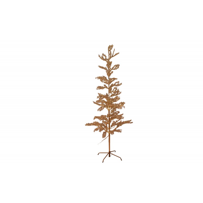 Golden Powder δέντρο σε σαμπανί απόχρωση με 230 LED θερμής λευκής απόχρωσης για Χριστουγεννιάτικη Διακοσμητική σύνθεση 180 εκ CD-LT-180230-GLP