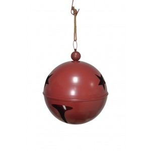 Giant Bell μεταλλικό χριστουγεννιάτικο κρεμαστό κουδουνάκι σε κόκκινη απόχρωση 20 εκ