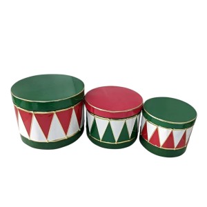 Χριστουγεννιάτικα μεταλλικά διακοσμητικά τύμπανα σε τρία μεγέθη και σχέδια σετ τριών τεμαχίων