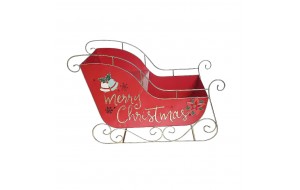 ΕΛΚΗΘΡΟ MERRY CHRISTMAS ΜΕΤΑΛΛΙΚΟ 120x60.5x77.5CM ΚΟΚΚΙΝΟ