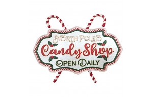 Χριστουγεννιάτικη διακοσμητική πινακίδα Candy Shop 40x35 εκ