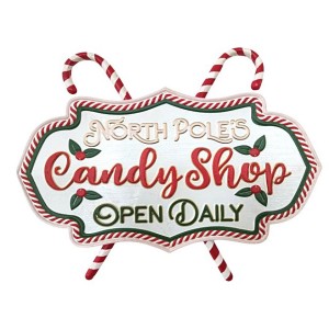 Χριστουγεννιάτικη διακοσμητική πινακίδα Candy Shop 40x35 εκ