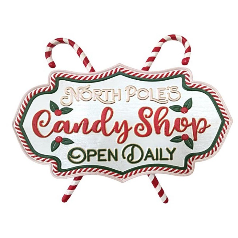 Χριστουγεννιάτικη διακοσμητική πινακίδα Candy Shop 40x35 εκ