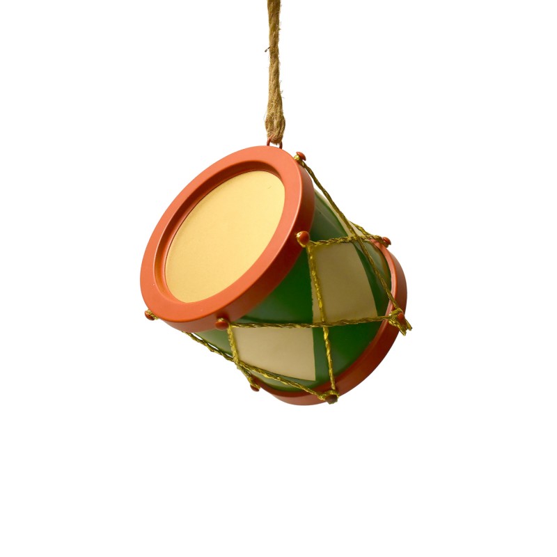 Circus χριστουγεννιάτικη μεταλλικό κρεμαστό τύμπανο με ρόμβους 16x14 εκ