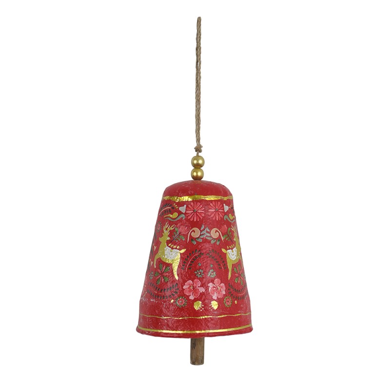 ΚΑΜΠΑΝΑ PAPIER MACHE 12.5*12.5*30CM RED/GOLD